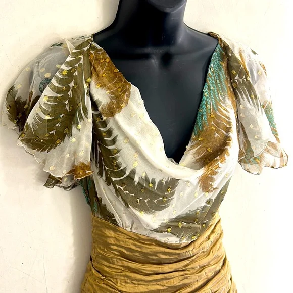 NICOLE MILLER Gold Cocktail Dress - Picture 2 of 5